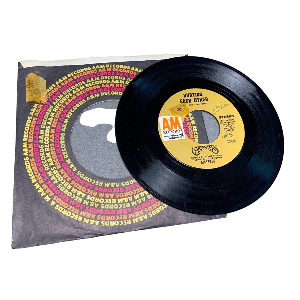 Carpenters Vinyl 45 RPM Single "Hurting Each Other" & "Maybe Its You" A&M Record